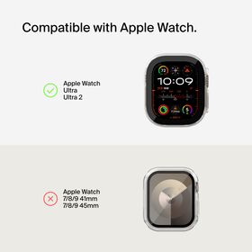 TemperedCurve 2-in-1 Treated Screen Protector + Bumper for Apple Watch Ultra/Ultra 2, Clear, hi-res